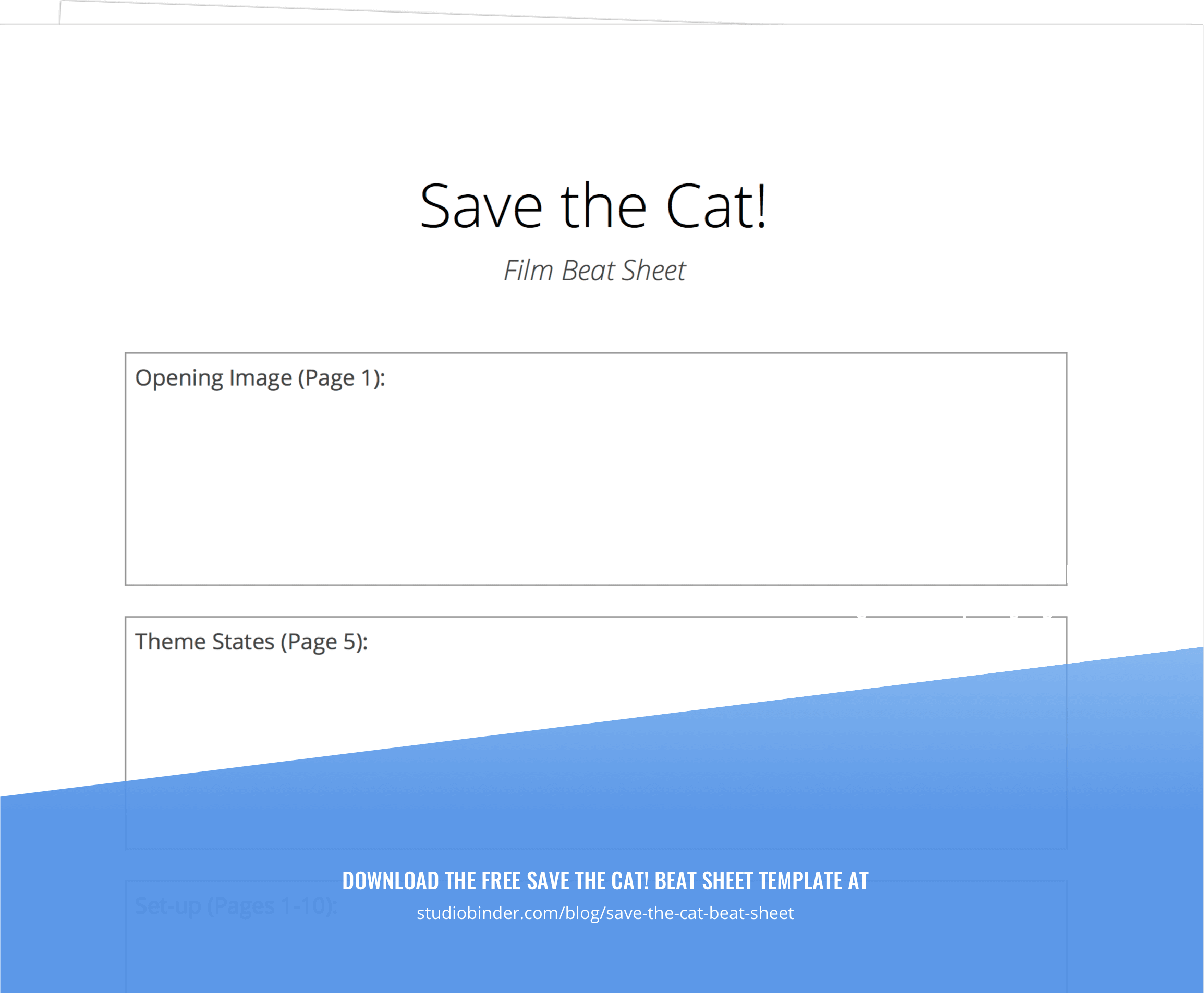 Save the Cat Beat Sheet Tempalte - StudioBinder - Exit intent