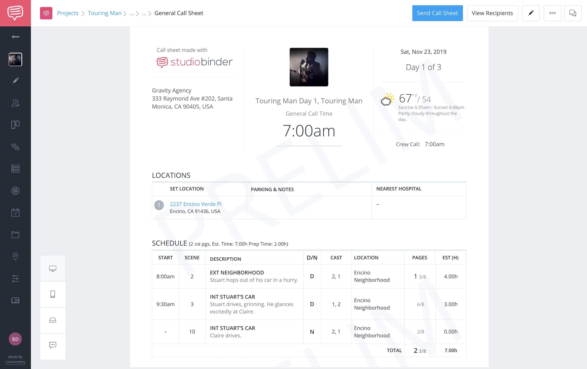 How to Renumber Scenes in StudioBinder - StudioBinder Call Sheet Template and App Software