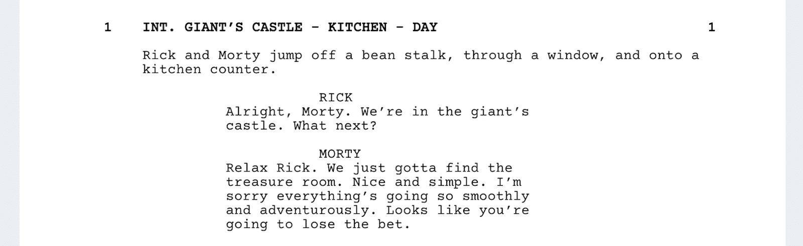 Rick and Morty Script - Gian't Lair - StudioBinder
