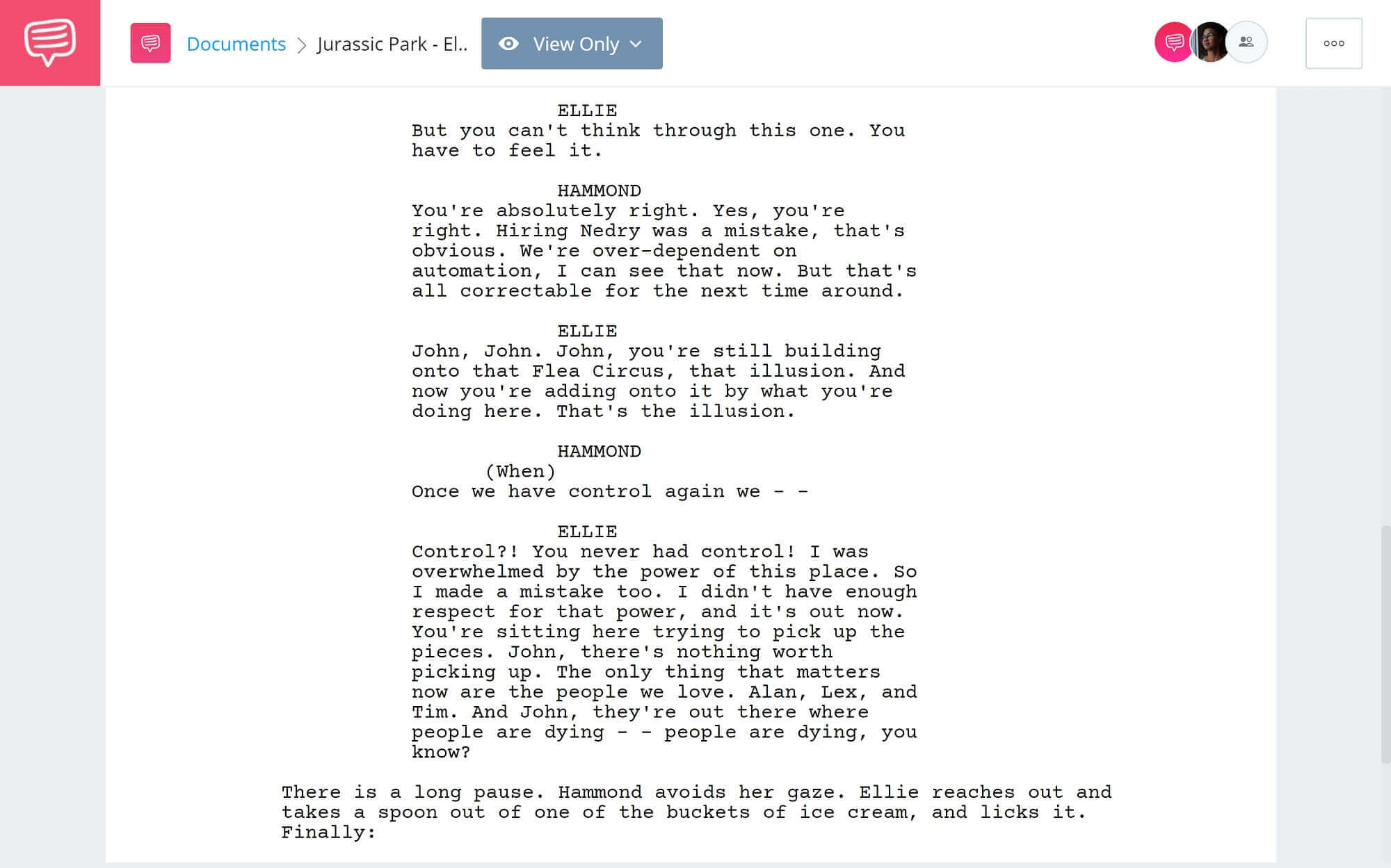 Jurassic Park Script Teardown - Ellie Rephimands Hammond - StudioBinder Screenwriting Software