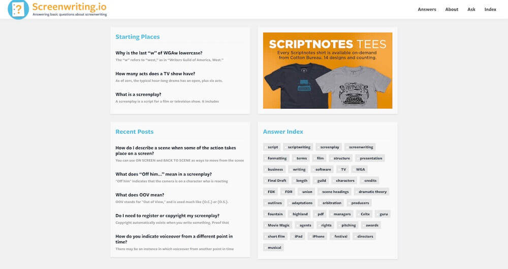 Best Screenwriting Websites - ScreenwritingIO