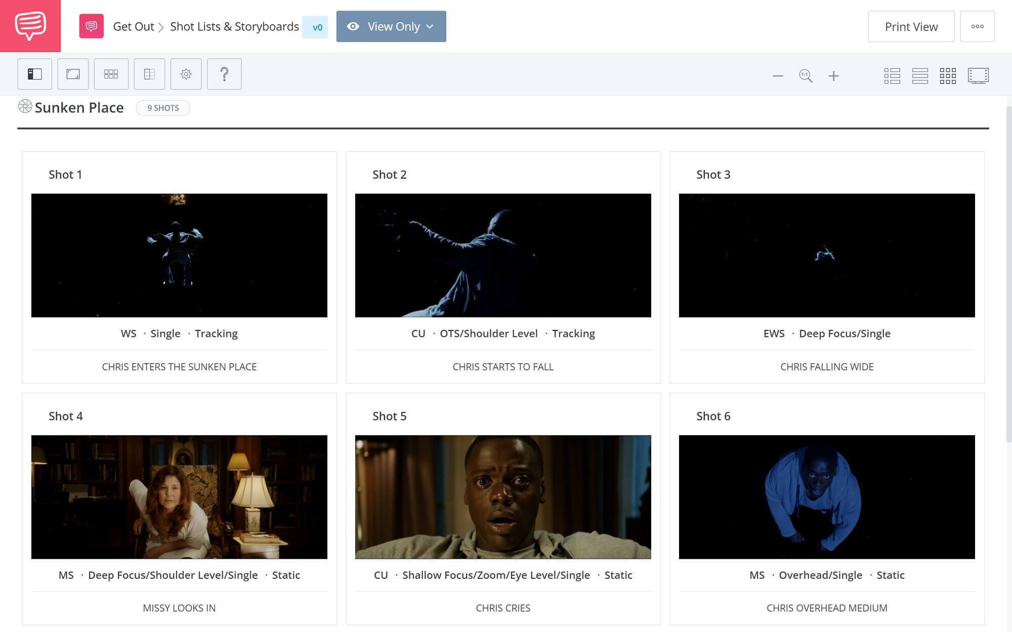 The Filmmakers Guide to Frame Rates - Get Out Storyboard - StudioBinder Shot Listing Software