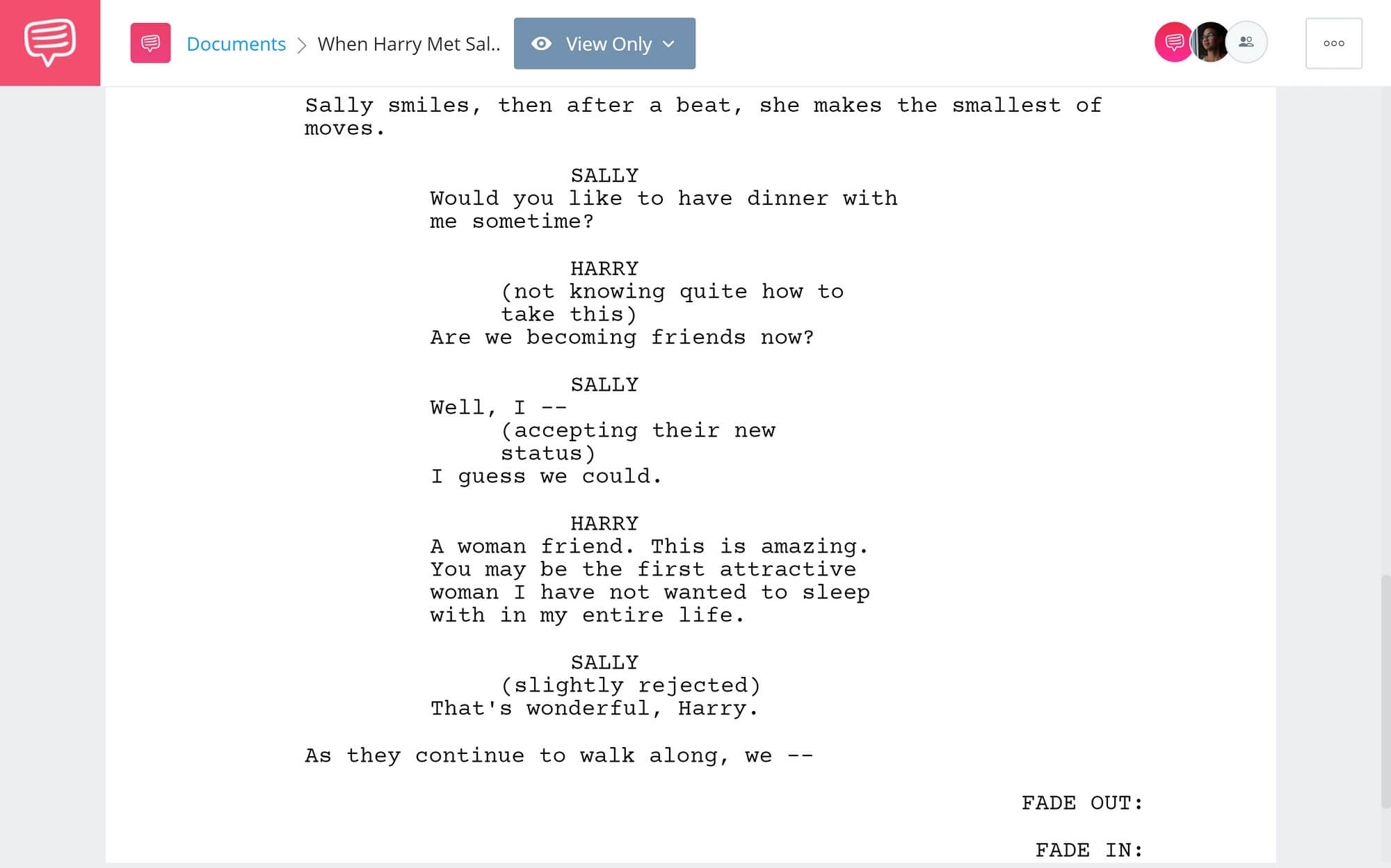 When Harry Met Sally Script Breakdown - Friends Scene - StudioBinder Screenwriting Software