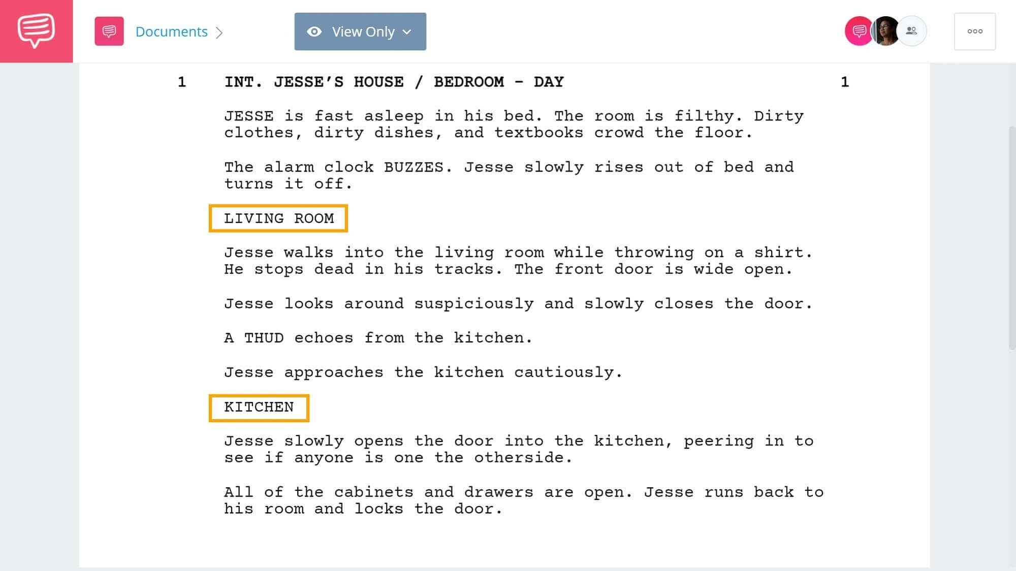 How To Write Slug Lines - Slug Line in Uppercase Letters - StudioBinder Screenwriting Software