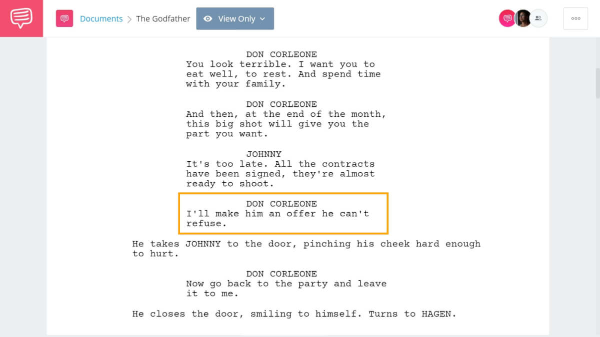 Godfather Script Teardown - Michaels An Offer He Can't Refuse - StudioBinder Screenwriting Software