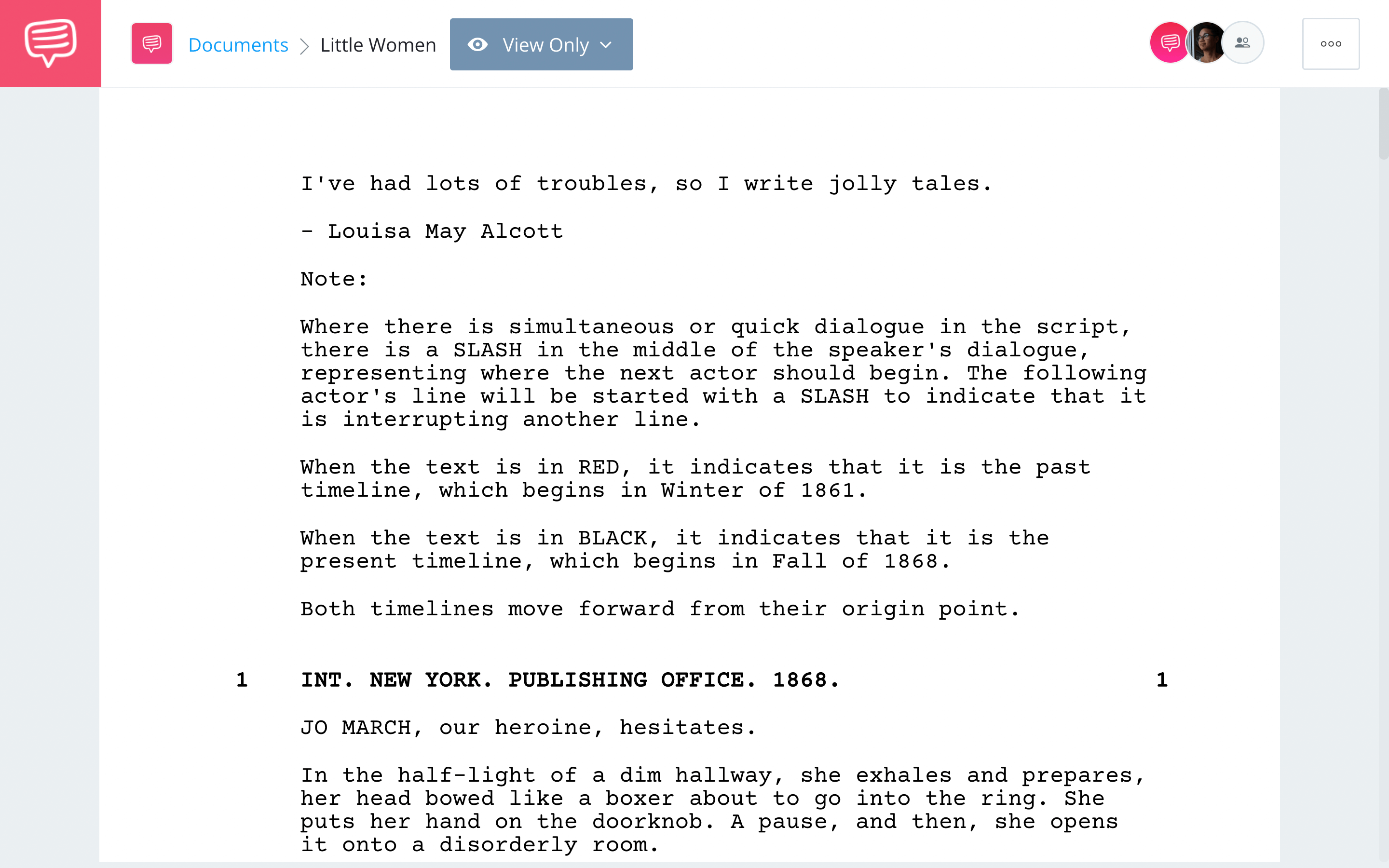 Little Women Script Teardown Full Script PDF Download StudioBinder Screenwriting Software