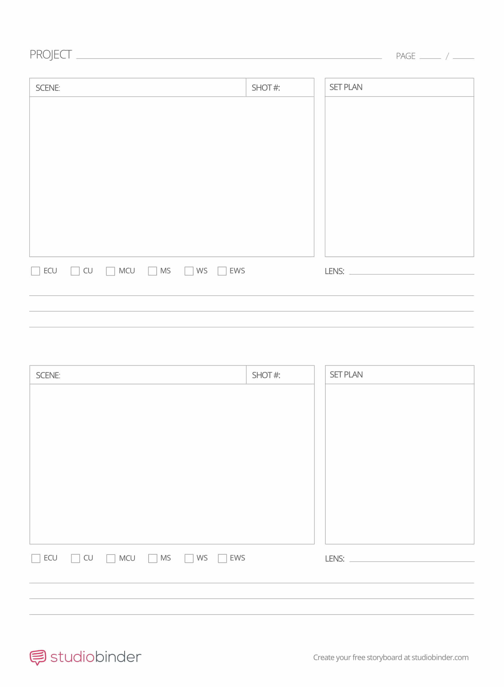 A Storyboard Template Panel Portrait StudioBinder