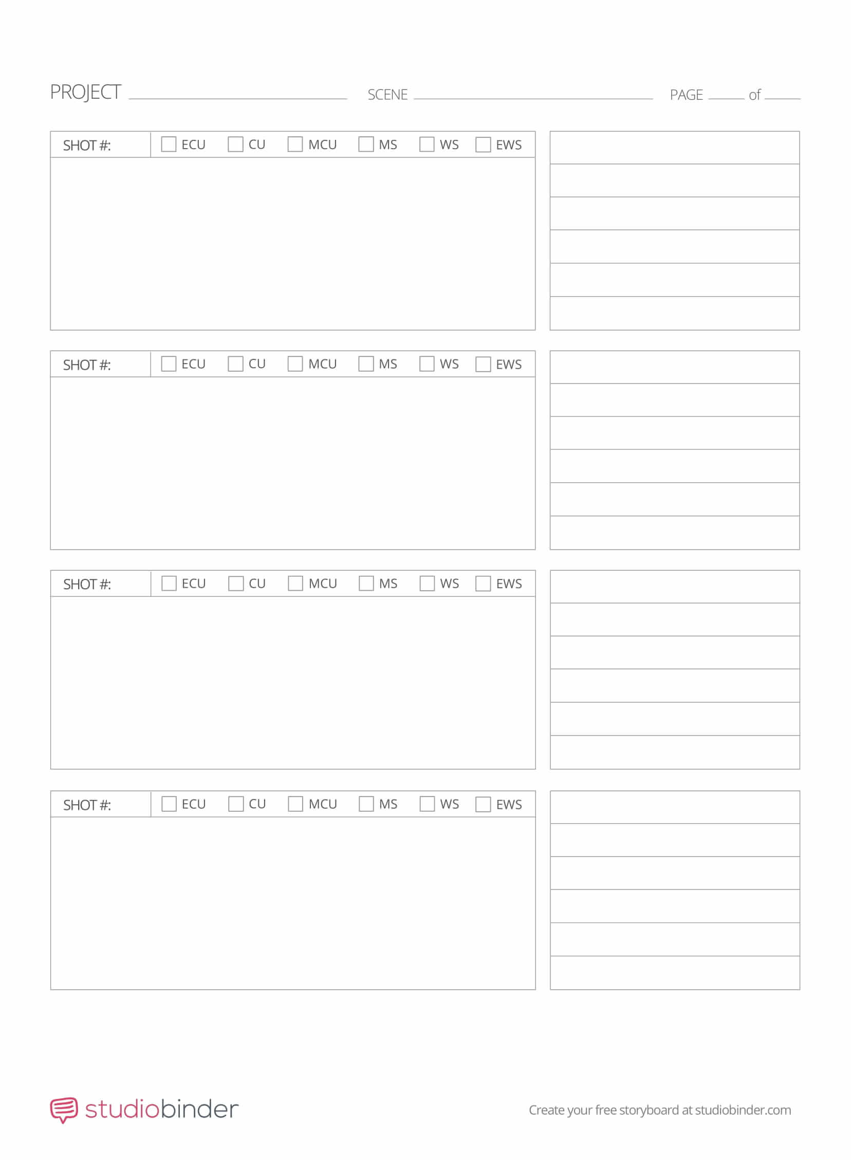A Storyboard Template Panel Portrait StudioBinder