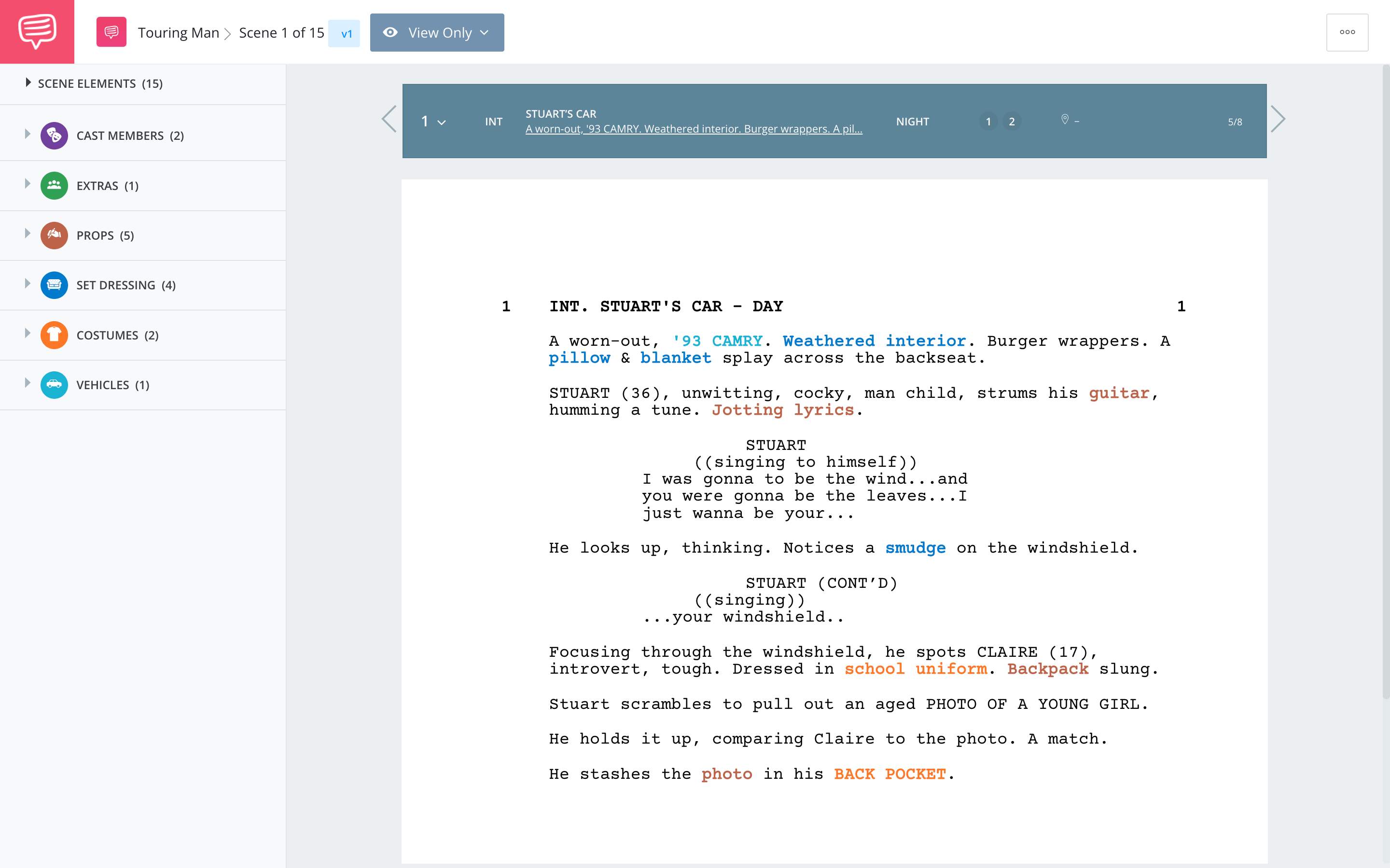 The Complete Guide to Mastering Script Breakdown Elements Breakdown Elements Example StudioBinder Script Breakdown Software
