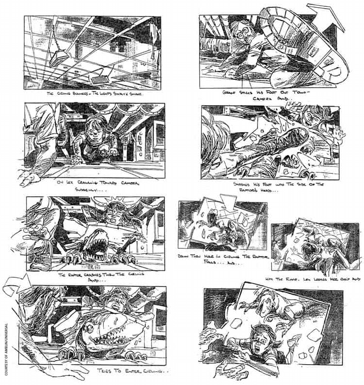 Shot List vs Storyboard Storyboards by David Lowery for Steven Spielbergs Jurassic Park