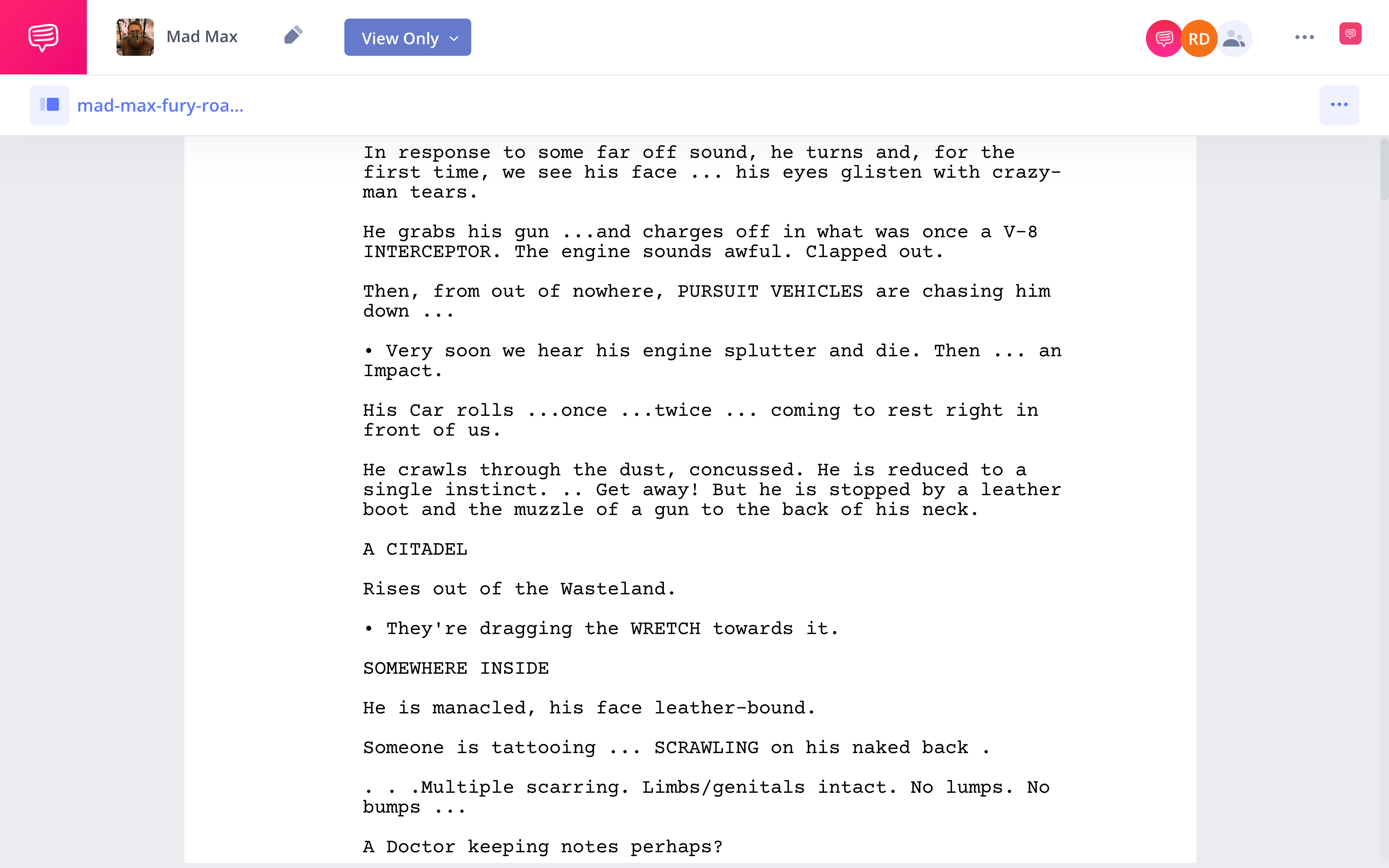 How to Write the First Pages of a Screenplay Mad Max Fury Road StudioBinder Screenwriting Software
