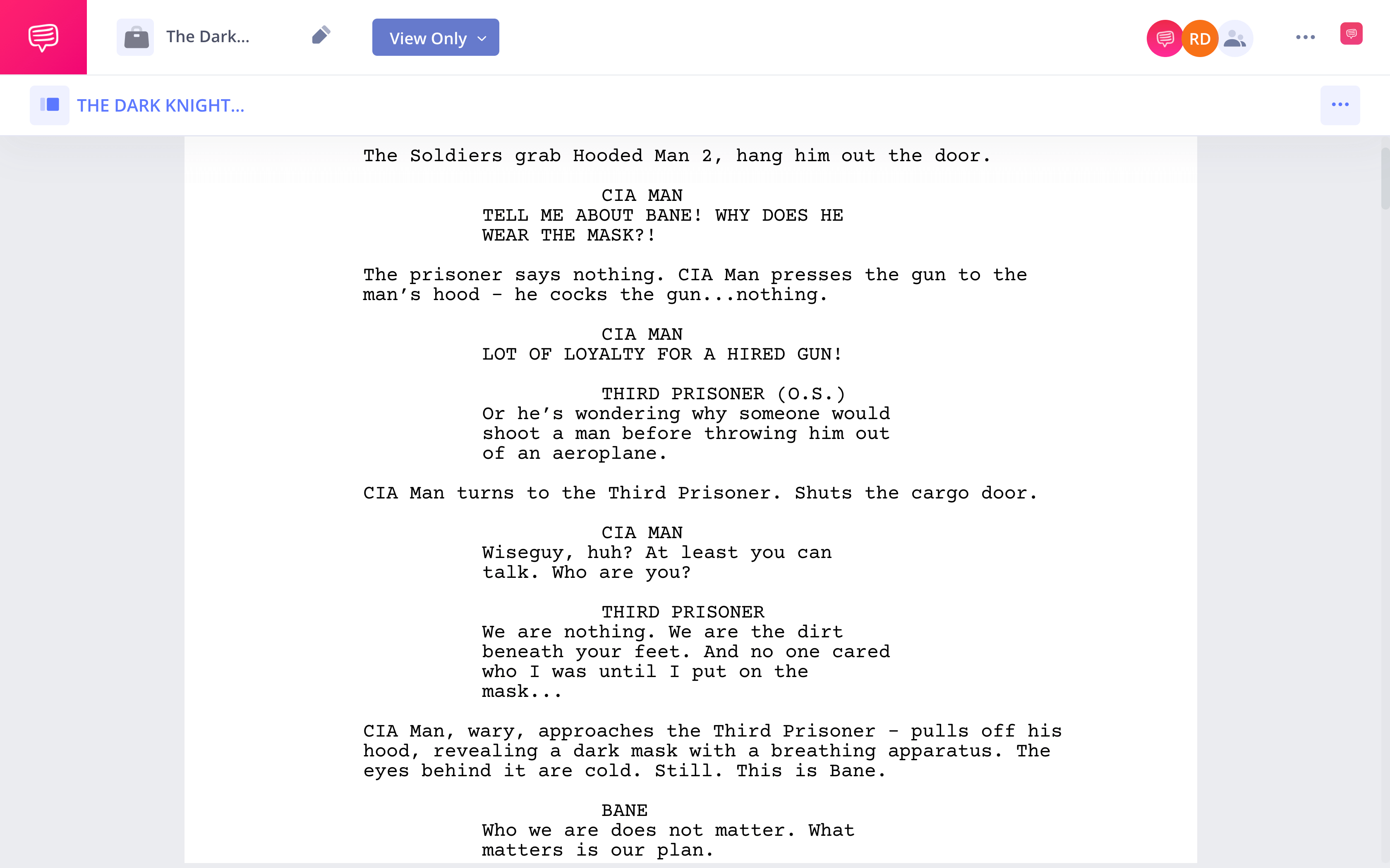 How to Write the First Pages of a Screenplay The Dark Knight Rises First Pages StudioBinder Screenwriting Software